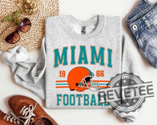 Vintage Miami Dolphins Football Sweatshirt Tshirt Hoodie Retro Tee Shirts Gifts For Mens Womens Trendy Retro Mascot Football Season Birthday Sweater revetee 1 2