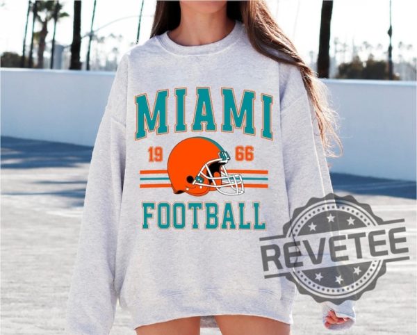 Vintage Miami Dolphins Football Sweatshirt Tshirt Hoodie Retro Tee Shirts Gifts For Mens Womens Trendy Retro Mascot Football Season Birthday Sweater revetee 1 4