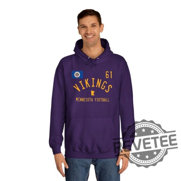 Minnesota Vikings Adult College Blend Hoodie Sweatshirt Tshirt Tee Gift For Fan Mens Womens Nfl Sports Team Sweatshirts Apparel Game Day revetee 1 3