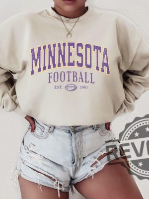 Vintage Minnesota Vikings Est 1961 Football Sweatshirt Hoodie Tshirt Tee Gift For Fan Mens Womens Crewneck Game Day Pullover Shirts Unique revetee 1 1