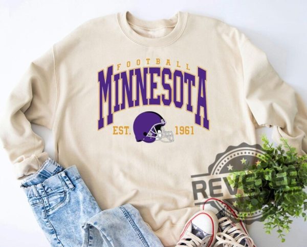 Minnesota Vikings 1961 Football Crewneck Sweatshirt Tshirt Hoodie Tee Gifts For Fan Mens Womens Game Day Shirts Birthday Sweater Pullover Hoodies revetee 1 3