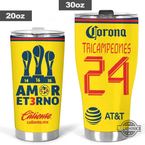 club america amor et3rno soccer tumbler cup