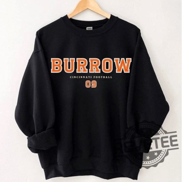 Joe Burrow 09 Cincinnati Bengals Sweatshirt Hoodie Tshirt Tee Gift For Mens Womens Joe Burrow Jersey Retro Vintage Jersey Sweater Pullover Hoodies revetee 1 1