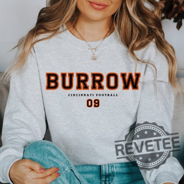 Joe Burrow 09 Cincinnati Bengals Sweatshirt Hoodie Tshirt Tee Gift For Mens Womens Joe Burrow Jersey Retro Vintage Jersey Sweater Pullover Hoodies revetee 1 4