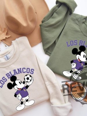 Mickey Mouse Los Blancos Real Madrid Shirt Hoodie Sweatshirt The Whites Sweatshirts Real Madrid Jersey Tee Gift For Madrid Fan Tshirt Crewneck revetee 1 4