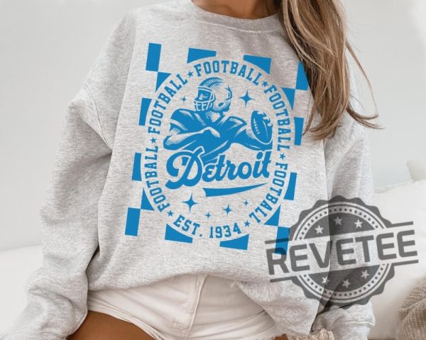 Detroit Lion Football Crewneck Sweatshirt Tshirt Tee Gift For Fan Lions Sweatshirts Vintage Style Detroit Shirts Sweater Pullover Hoodies Unique revetee 1