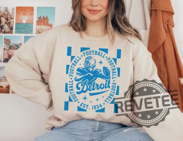 Detroit Lion Football Crewneck Sweatshirt Tshirt Tee Gift For Fan Lions Sweatshirts Vintage Style Detroit Shirts Sweater Pullover Hoodies Unique revetee 1 3