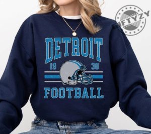 Detroit Football Shirt Vintage Detroit Lions Hoodie Detroit Game Day Apparel Trendy Detroit Football Fan Gift Lions Football Tshirt giftyzy 3