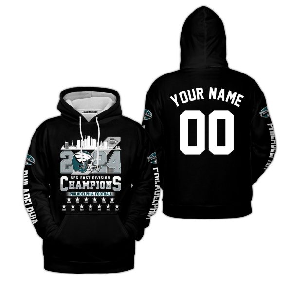 personalized philadelphia football 2024 nfc east champions double side hoodie philadelphia football division champion shirt black d992e79c a010 4040 a5df 556db6a03c47 5000x