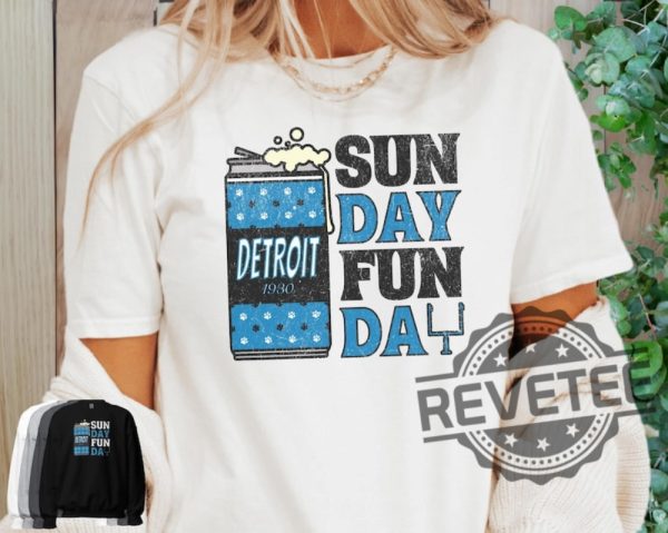 Detroit Lions Sunday Funday Football Shirt Hoodie Sweatshirt Vintage Football Shirts Game Day Tshirt Sweater Hoodies Tee Gift For Fan Unique revetee 1