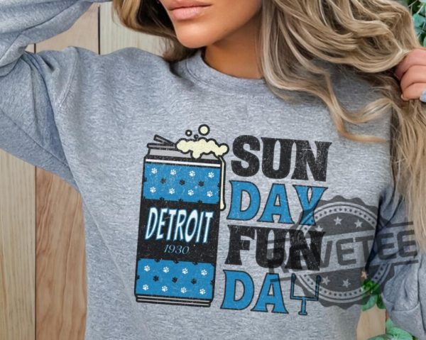 Detroit Lions Sunday Funday Football Shirt Hoodie Sweatshirt Vintage Football Shirts Game Day Tshirt Sweater Hoodies Tee Gift For Fan Unique revetee 1 2