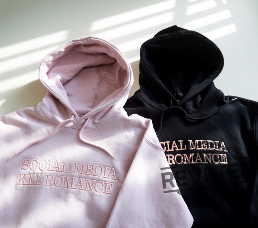 Social Media Killed Romance Embroidered Sweatshirt Hoodie Tshirt Tee Gift For Fan Mens Womens Social Media Killed Romance Hoodies Unisex