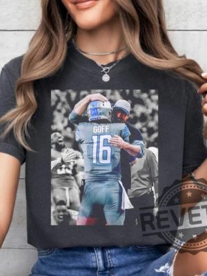 Vintage Dan Campbell And Jared Goff Hugging Retro Tshirt Hoodie Sweatshirt Tee Gift For Fan Detroit Lions Head Coach American Unique revetee 1 1