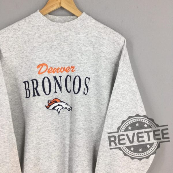 Vintage Denver Broncos Football Nfl Embroidery Sweatshirt Tshirt Hoodie Crewneck Denver Broncos Super Bowl Sweater Embroidered Unique revetee 1 1