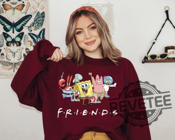 Spongebob Friends Sweatshirt Hoodie Tshirt Tee Gift For Fan Vintage Patrick Star And Frend Sweater Hoodies Unique revetee 1 4