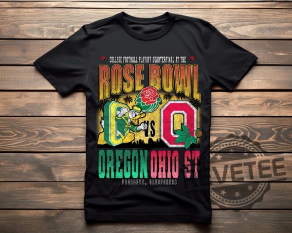 Rose Bowl Game 2025 Ohio State Buckeyes And Oregon Ducks Football Matchup Tshirt Hoodie Sweatshirt Tee Gift For Mom Men Women Unique revetee 1