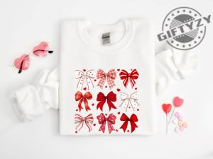 Coquette Valentine Heart Bow Sweatshirt Retro Valentine Shirt Valentines Day Bow Hoodie Coquette Bow Tshirt Bow Valentine Gifts giftyzy 3