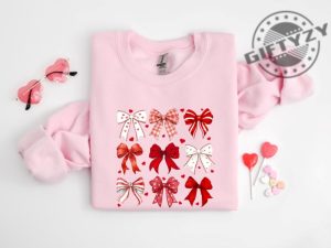 Coquette Valentine Heart Bow Sweatshirt Retro Valentine Shirt Valentines Day Bow Hoodie Coquette Bow Tshirt Bow Valentine Gifts giftyzy 5