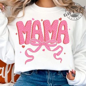 Coquette Valentine Mama Shirt Valentines Pink Bow Hoodie Pink Mama Sweatshirt Valentines Day Tshirt Mama Valentines Shirt giftyzy 3