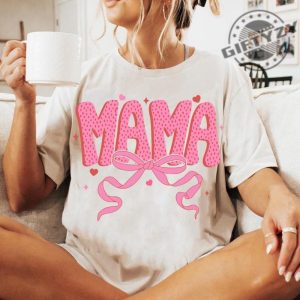 Coquette Valentine Mama Shirt Valentines Pink Bow Hoodie Pink Mama Sweatshirt Valentines Day Tshirt Mama Valentines Shirt giftyzy 4