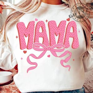 Coquette Valentine Mama Shirt Valentines Pink Bow Hoodie Pink Mama Sweatshirt Valentines Day Tshirt Mama Valentines Shirt giftyzy 5