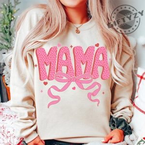 Coquette Valentine Mama Shirt Valentines Pink Bow Hoodie Pink Mama Sweatshirt Valentines Day Tshirt Mama Valentines Shirt giftyzy 6