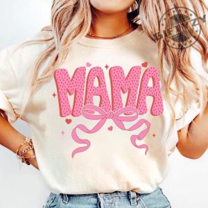 Coquette Valentine Mama Shirt Valentines Pink Bow Hoodie Pink Mama Sweatshirt Valentines Day Tshirt Mama Valentines Shirt giftyzy 9