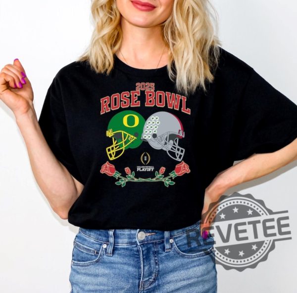 2025 Rose Bowl Ohio State Vs Oregon Ducks College Football Playoff Unisex Tshirt Hoodie Sweater Tee Gift For Fan Mens Womens Unique revetee 1