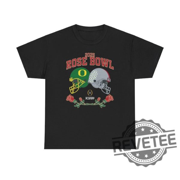 2025 Rose Bowl Ohio State Vs Oregon Ducks College Football Playoff Unisex Tshirt Hoodie Sweater Tee Gift For Fan Mens Womens Unique revetee 1 1