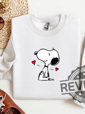 Snoopy Heart Valentines Sweatshirt Tshirt Hoodie Tee Gift For Fan Mens Womens Love Peanuts Nostalgic Snoopy Sweater Adorable Couple Gift revetee 1 1