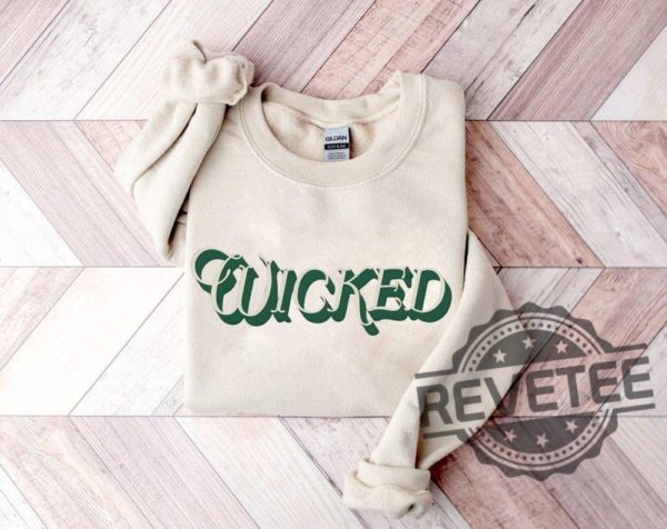 Vintage Wicked Sweatshirt Tshirt Hoodie Tee Gift For Fan Nostalgic Wizard Of Oz Font Cozy Crewneck Broadway Musical Theater Gift Unique revetee 1 1