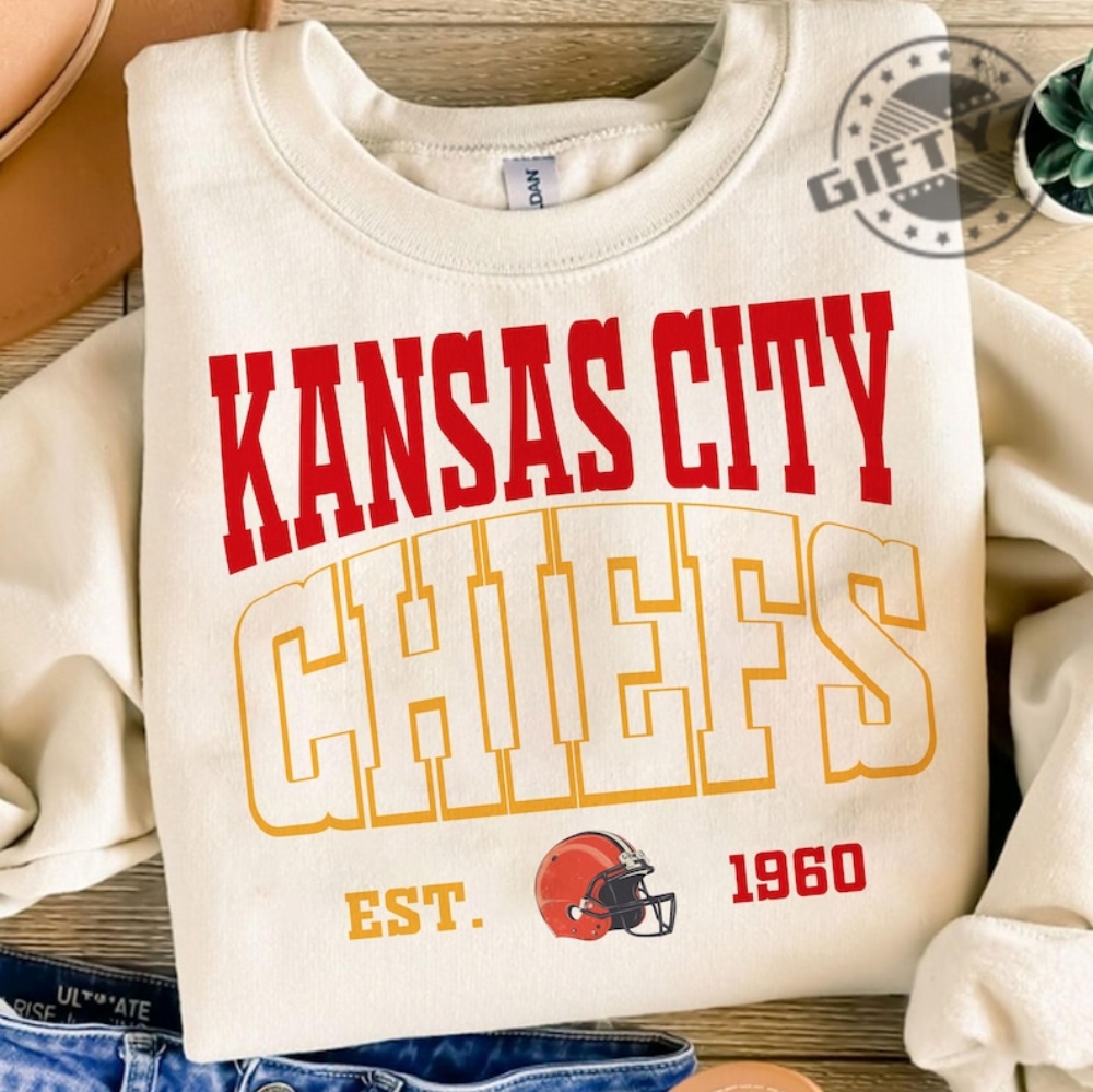 Chiefs Kc Kansas City Shirt Football Kansas City Hoodie Red And Yellow Football Sweatshirt Red Gold Kansas City Football Tshirt giftyzy 1