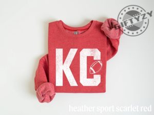 Kansas City Football Shirt Textured Kc Sweatshirt Vintage Look Kc Football Tshirt Gameday Shirt Kc Hoodie Classy Chiefs Football Gift For Chiefs giftyzy 4