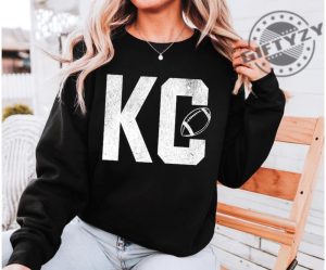 Kansas City Football Shirt Textured Kc Sweatshirt Vintage Look Kc Football Tshirt Gameday Shirt Kc Hoodie Classy Chiefs Football Gift For Chiefs giftyzy 8