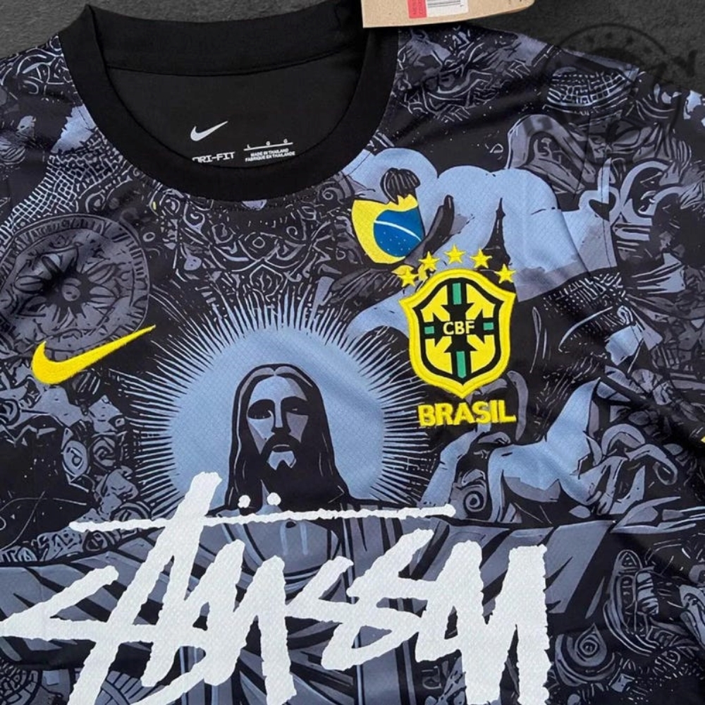 Brazil Stussy Jersey Brasil Football Jersey Brazil National Football Team Shirt Brazilian Jersey Brazil Soccer Jersey Statue