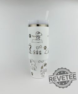 Cartoon Peanuts Snoopy Stanley Cup Tumbler Iceflow Custom Engraved Personalized 40Oz Gift For Him Her Valentines Day Gifts Unique revetee 1