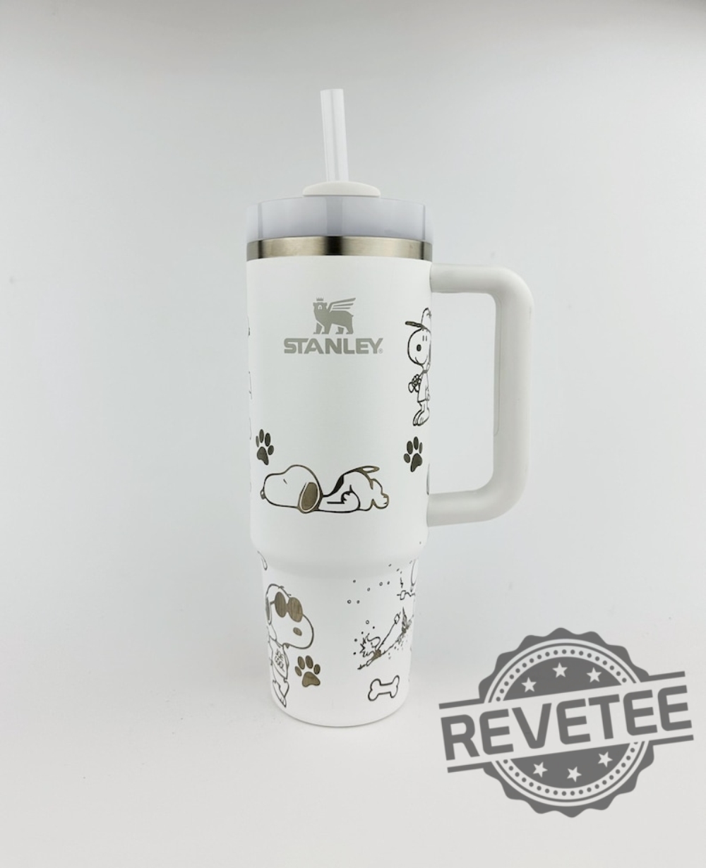 Cartoon Peanuts Snoopy Stanley Cup Tumbler Iceflow Custom Engraved Personalized 40Oz Gift For Him Her Valentines Day Gifts Unique