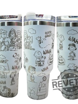 Peanuts Snoopy Charlie Brown Stanley Cup Laser Engraved 40Oz Tumbler Classic Cartoon Gang Tumbler Gift For Her Him Valentines Day Unique revetee 1 1