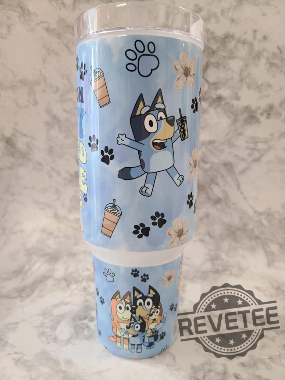 Bluey Dog Cartoon Character Stanley Cup 40 Oz Tumbler Gift For Her Ice Coffee Cup Birthday Gift For Friend Water Bottle Unique