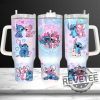 Stitch Ohana Means Family Stanley Cup Valentines Day 40Oz Tumbler Cute Cartoon Alien Characters Tumbler Gift For Her Him Unique revetee 1