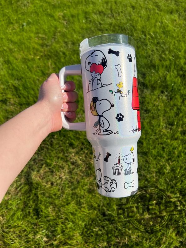 Peanuts Snoopy Stanley Cup 40Oz Tumbler Dog Quencher Cartoon Custom Tumblers Gift For Him Her Birthday Valentines Day Gifts Unique revetee 1 1