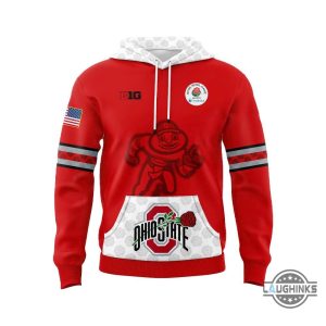 ohio state buckeyes football rose bowl shirt 2025 design red and design white