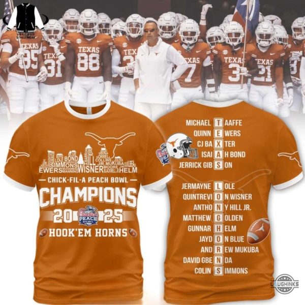 texas longhorns chick fil a peach bowl 2025 shirt