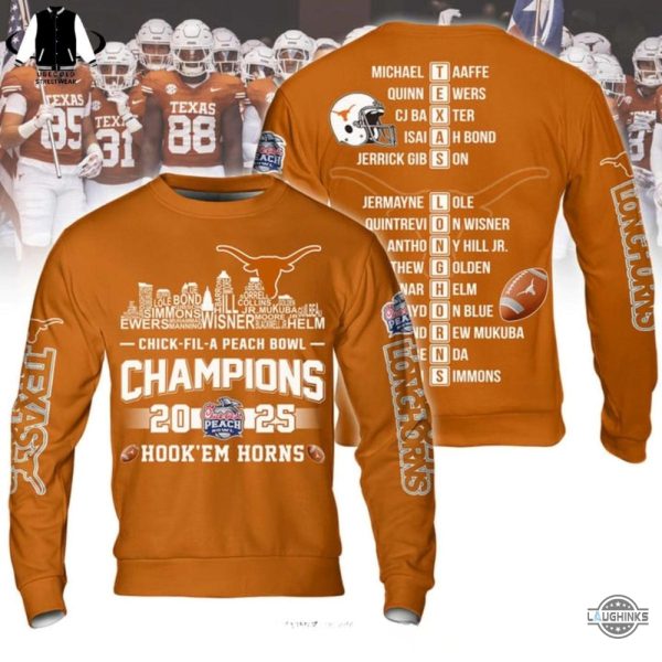 texas longhorns chick fil a peach bowl 2025 shirt