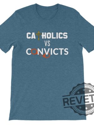 Catholics Vs Convicts Tshirt Miami Hurricanes Vs Notre Dame Irish Hoodie Sweatshirt College Football Fans Rivalry Shirts Unique revetee 1 1