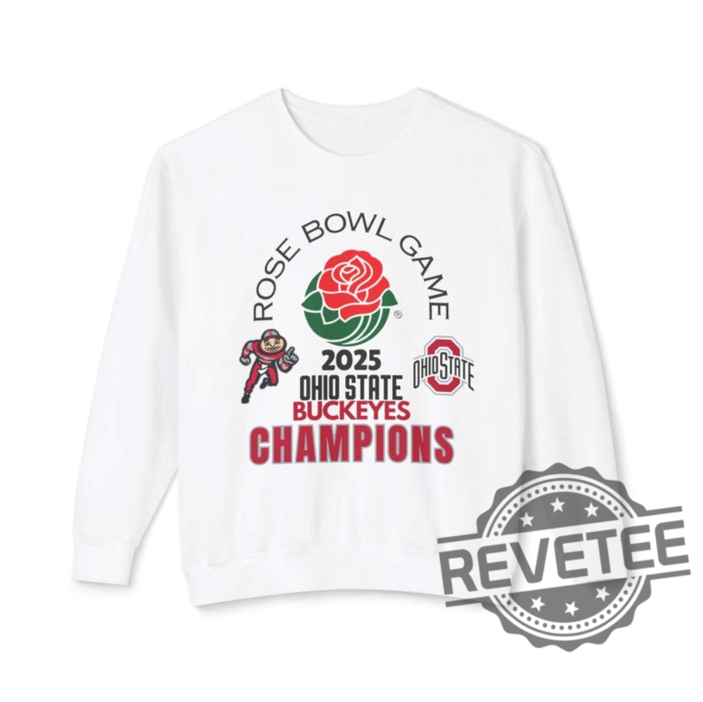 Ohio State Buckeyes University 2025 Rose Bowl Champions Sweatshirt Hoodie Sweatshirt Osu Buckeyes Champs Sweater Cfb Game Day Merch