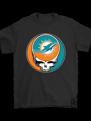 Miami Dolphins X Grateful Dead Logo Band Tshirt Hoodie Sweatshirt Tee Gift For Fan Mens Womens Nfl Sweater Pullover Hoodies Unique revetee 1 1