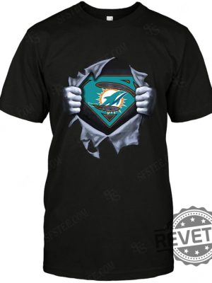 Miami Dolphins Superman Logo Dc Marvel Tshirt Nfl Jersey Superhero Avenger Gift For Fans Sweater Pullover Hoodies Unique revetee 1 1