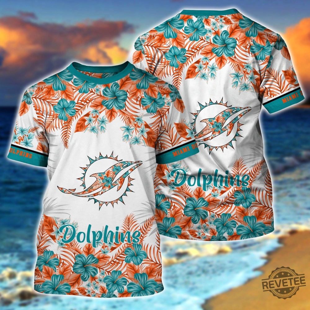 Miami Dolphins Flower Hawaiian Shirt And Short Button Up Shirt Aloha Shirts Gift For Nfl Fan Him Her Unique