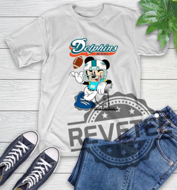 Mickey Mouse Disney Miami Dolphins Tshirt Hoodie Sweatshirt Tee Gift For Super Bowl Football Nfl Fan Unique revetee 1